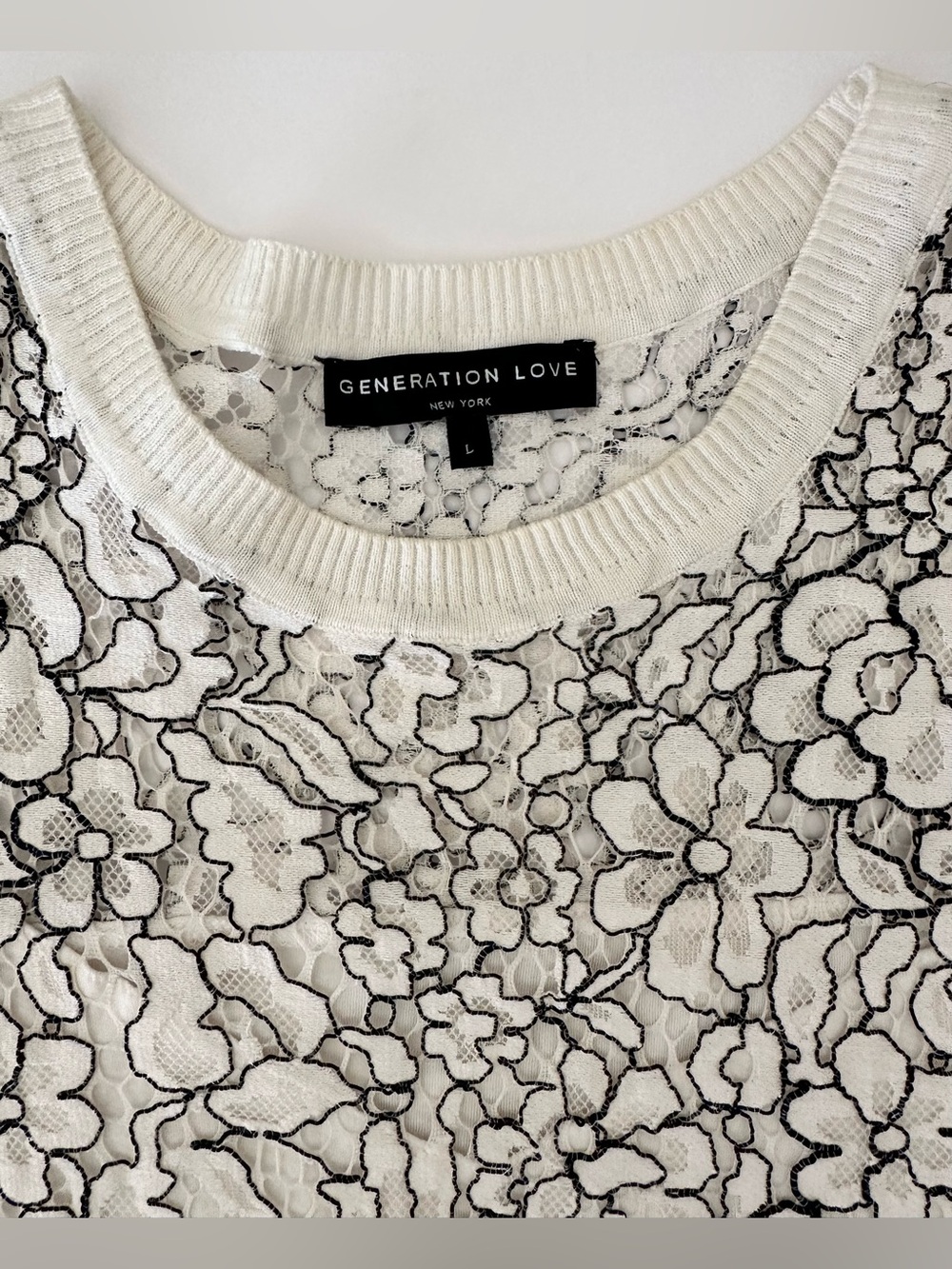 Generation Love black & white Lace Top